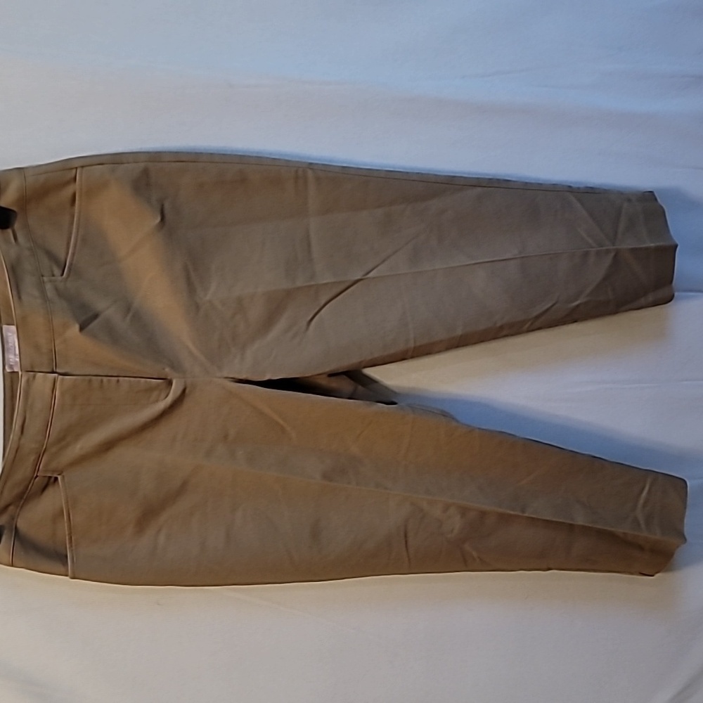 Chico's Fabulously Slimming Khaki Ankle Trousers Size 10